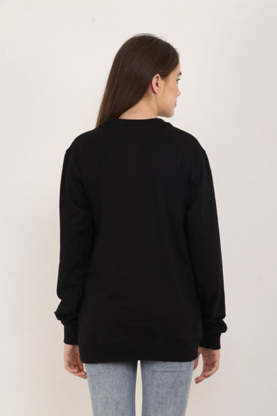 BarelyStylish Black Sweatshirt Oversized for Women