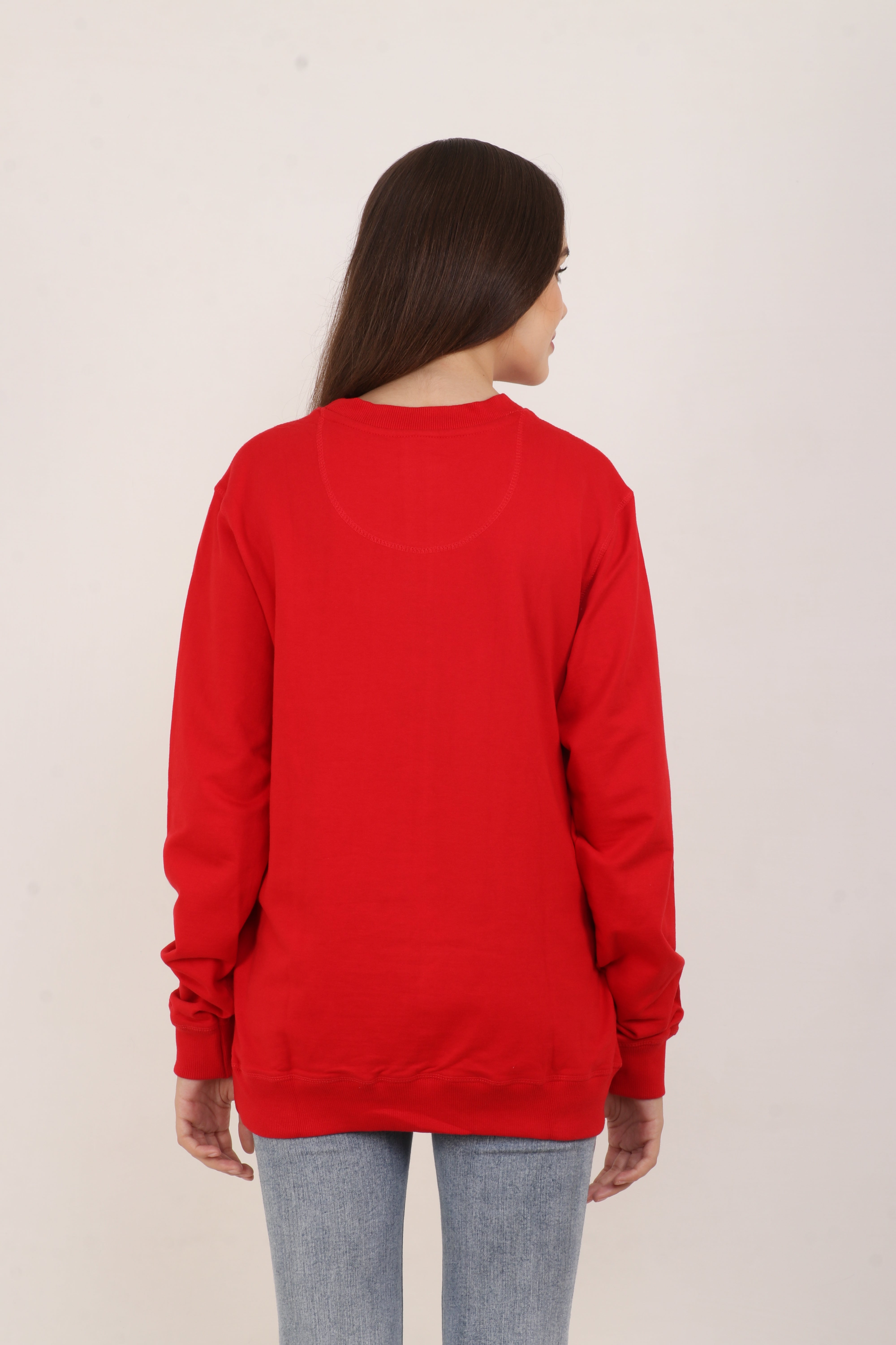 BarelyStylish Women’s Oversized Sweatshirt - Crimson Red