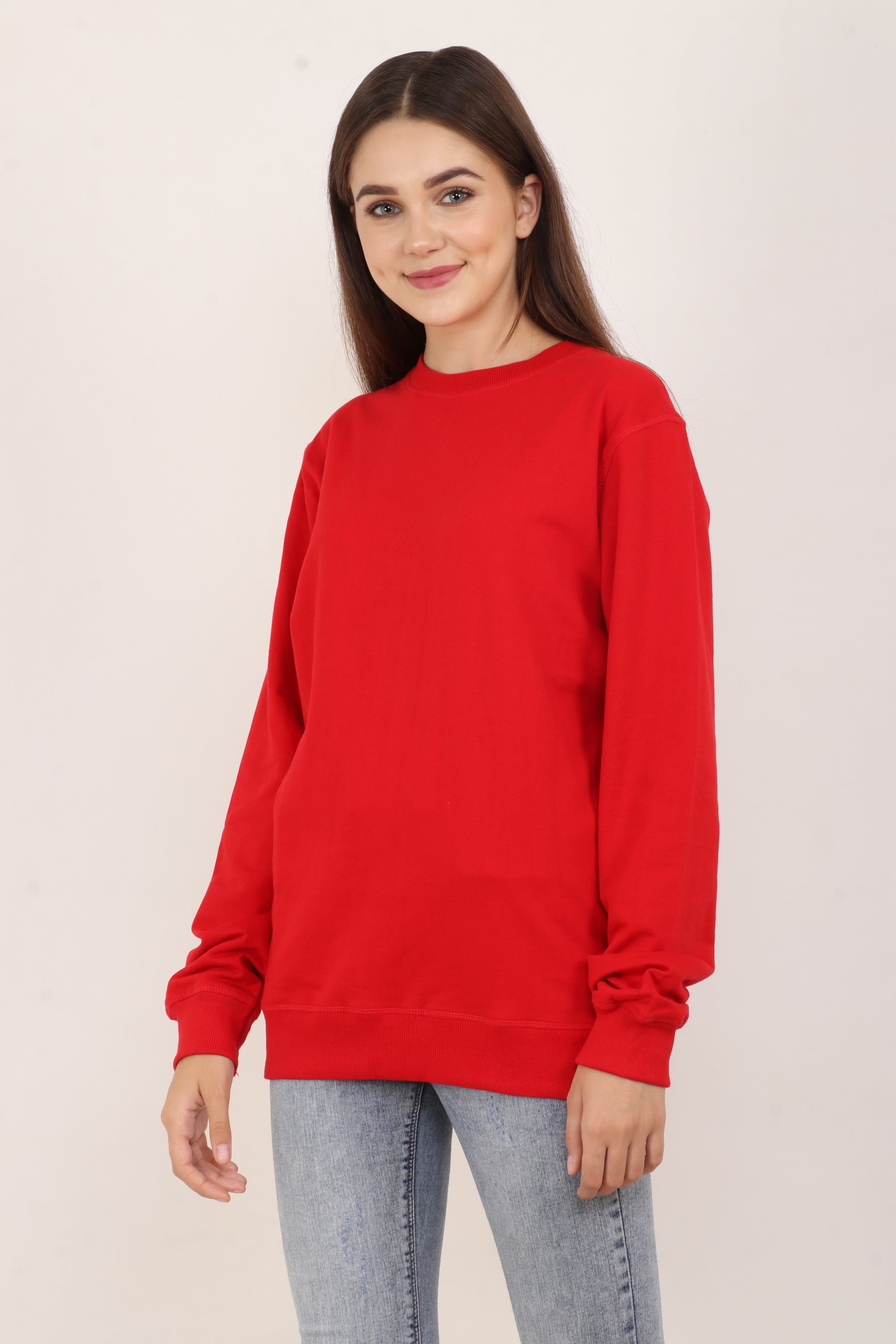 BarelyStylish Women’s Oversized Sweatshirt - Crimson Red