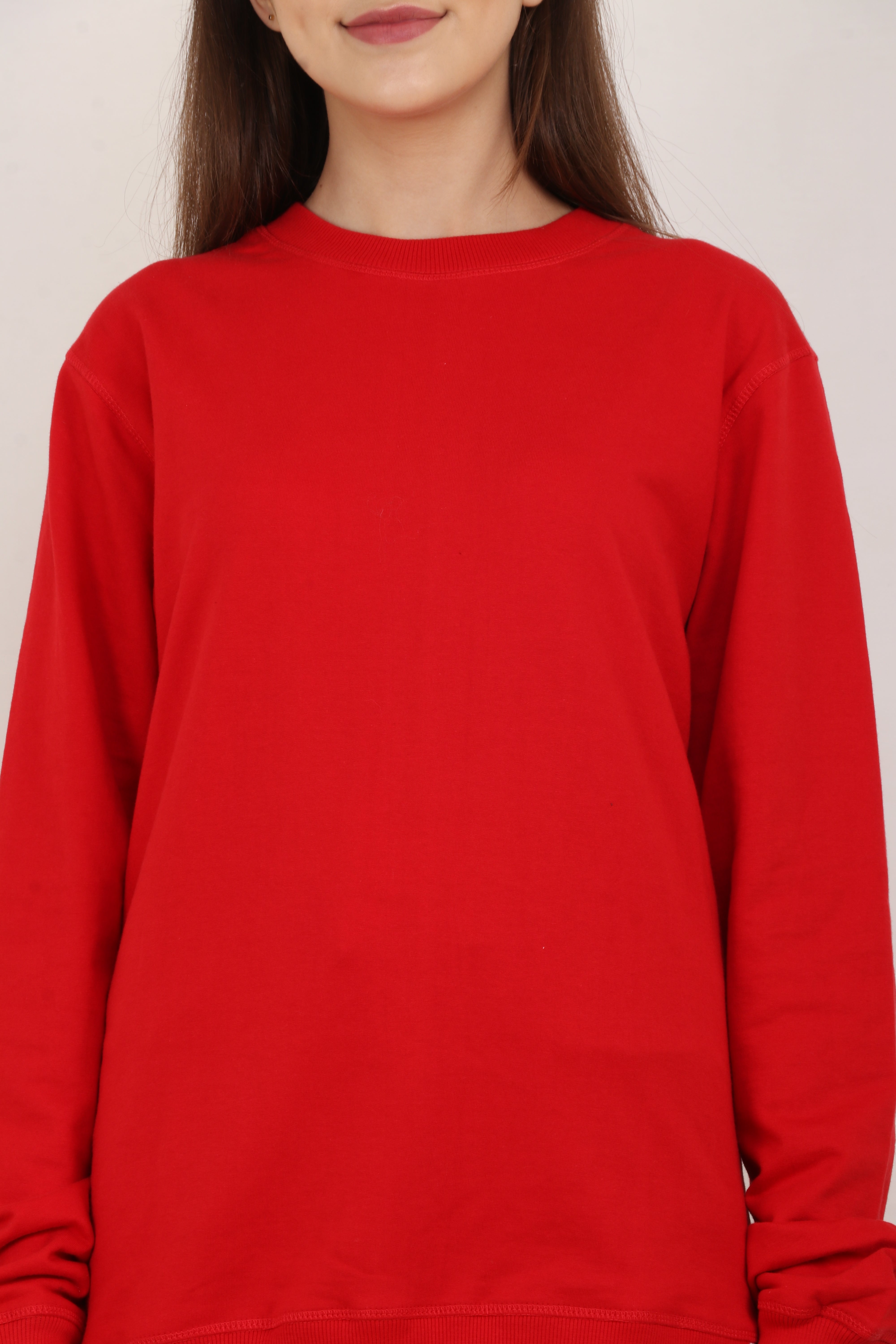 BarelyStylish Women’s Oversized Sweatshirt - Crimson Red