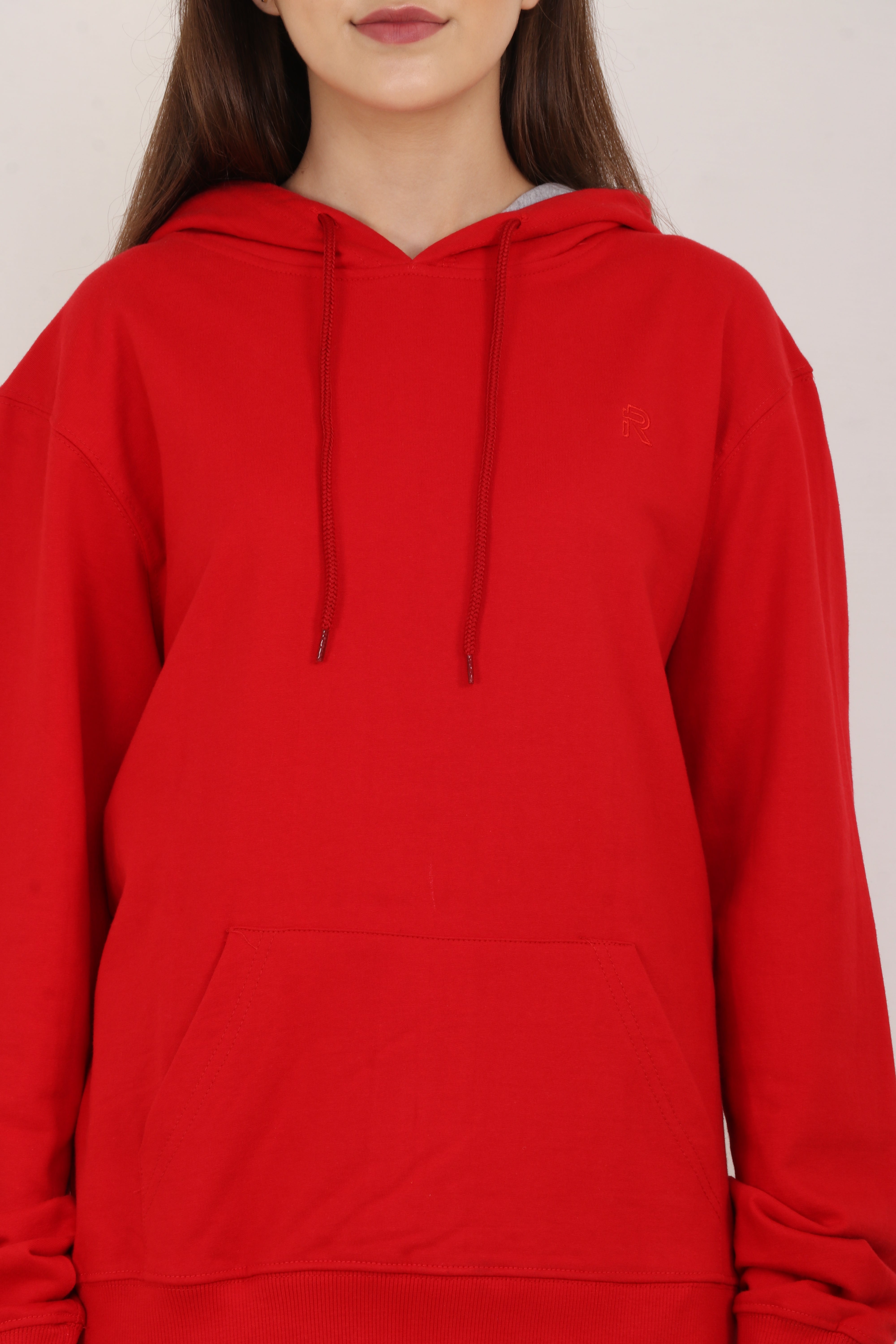 BarelyStylish Crimson Oversized Hoodie