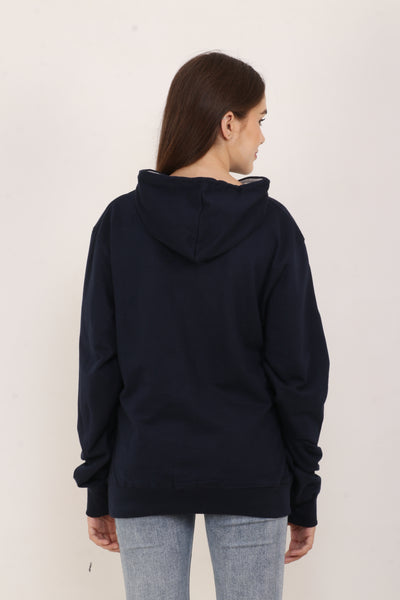 Premium Navy Blue Fleece Hoodie for Women by BarelyStylish