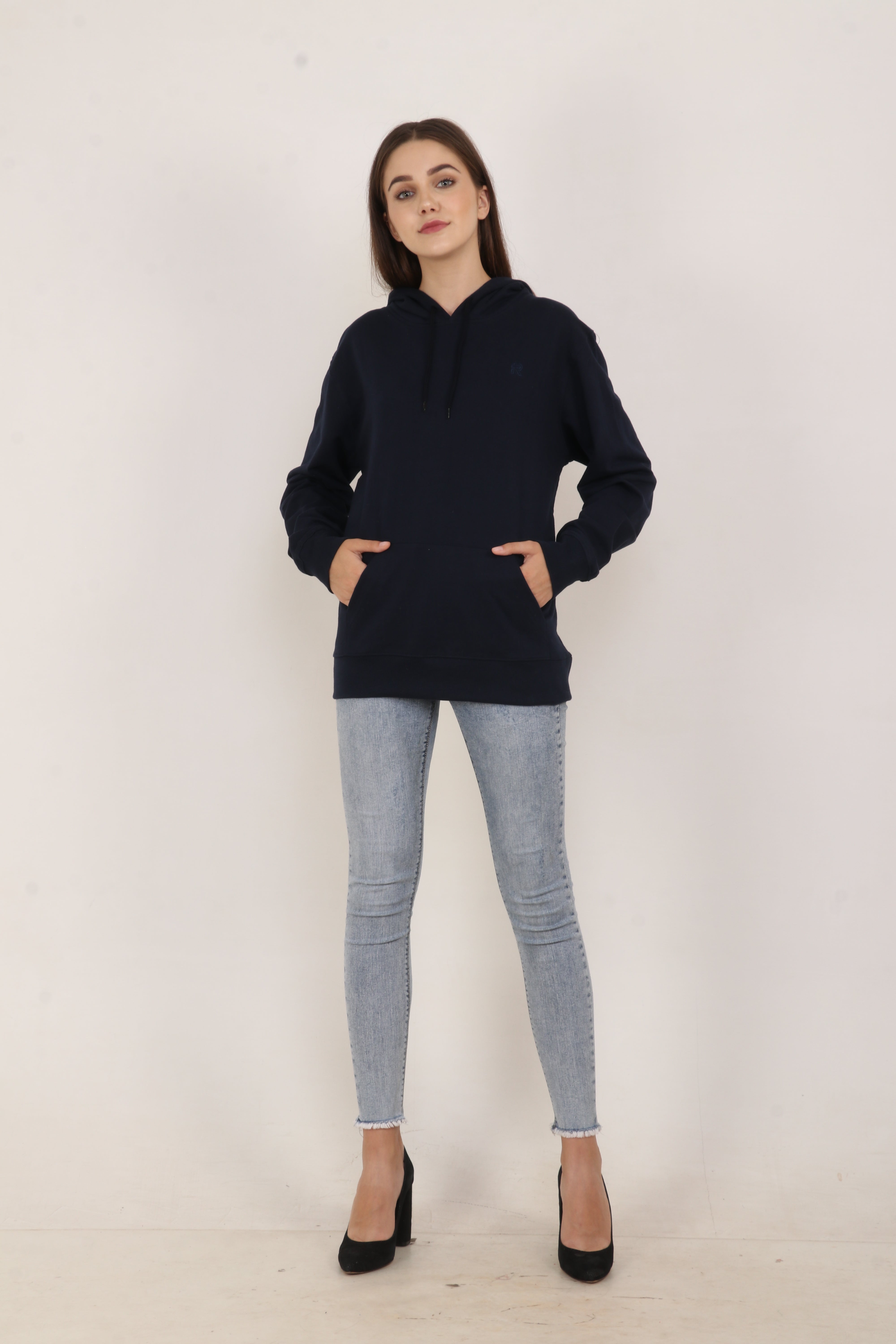 BarelyStylish Oversized Navy Hoodie – Classic