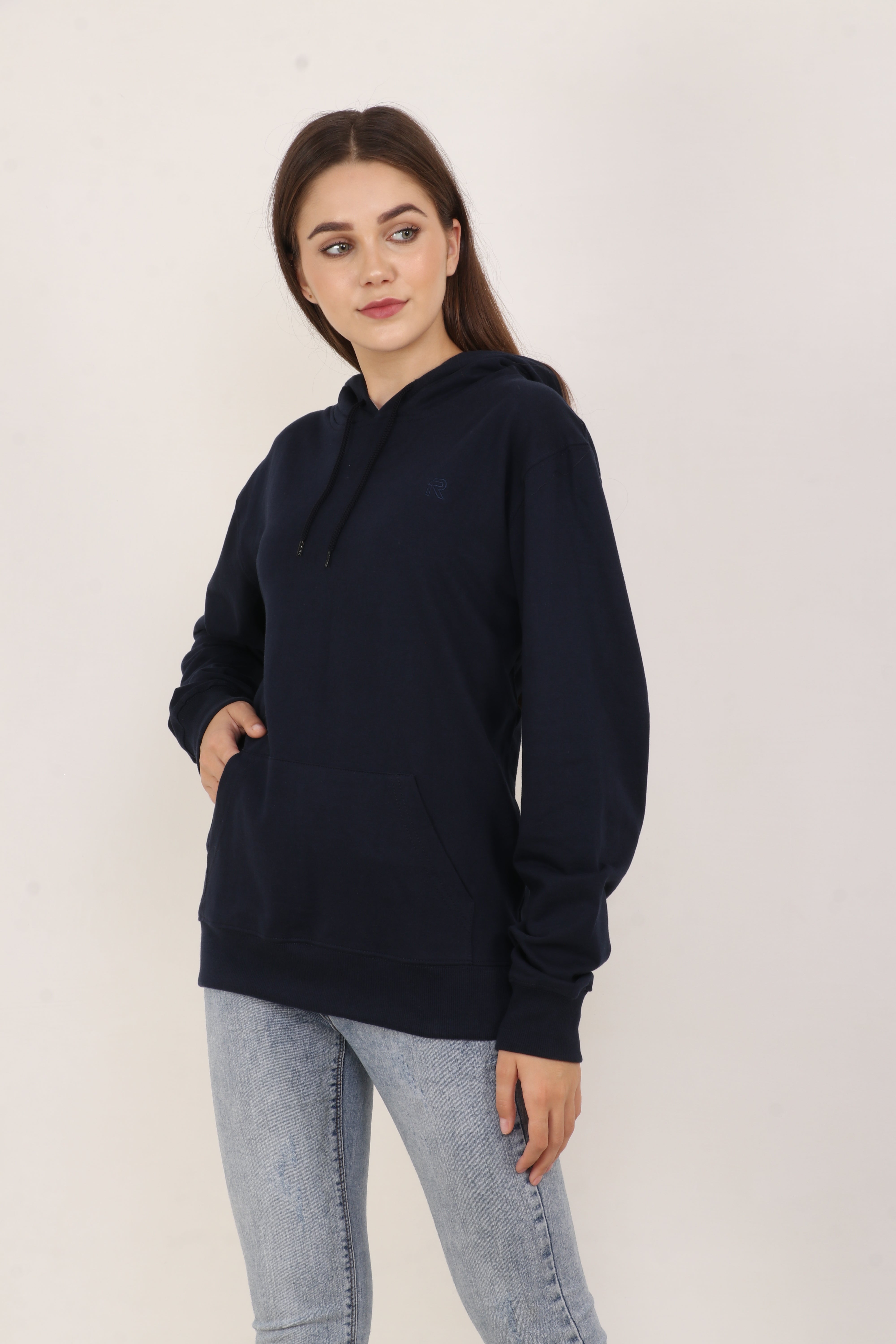 BarelyStylish Oversized Navy Hoodie – Classic