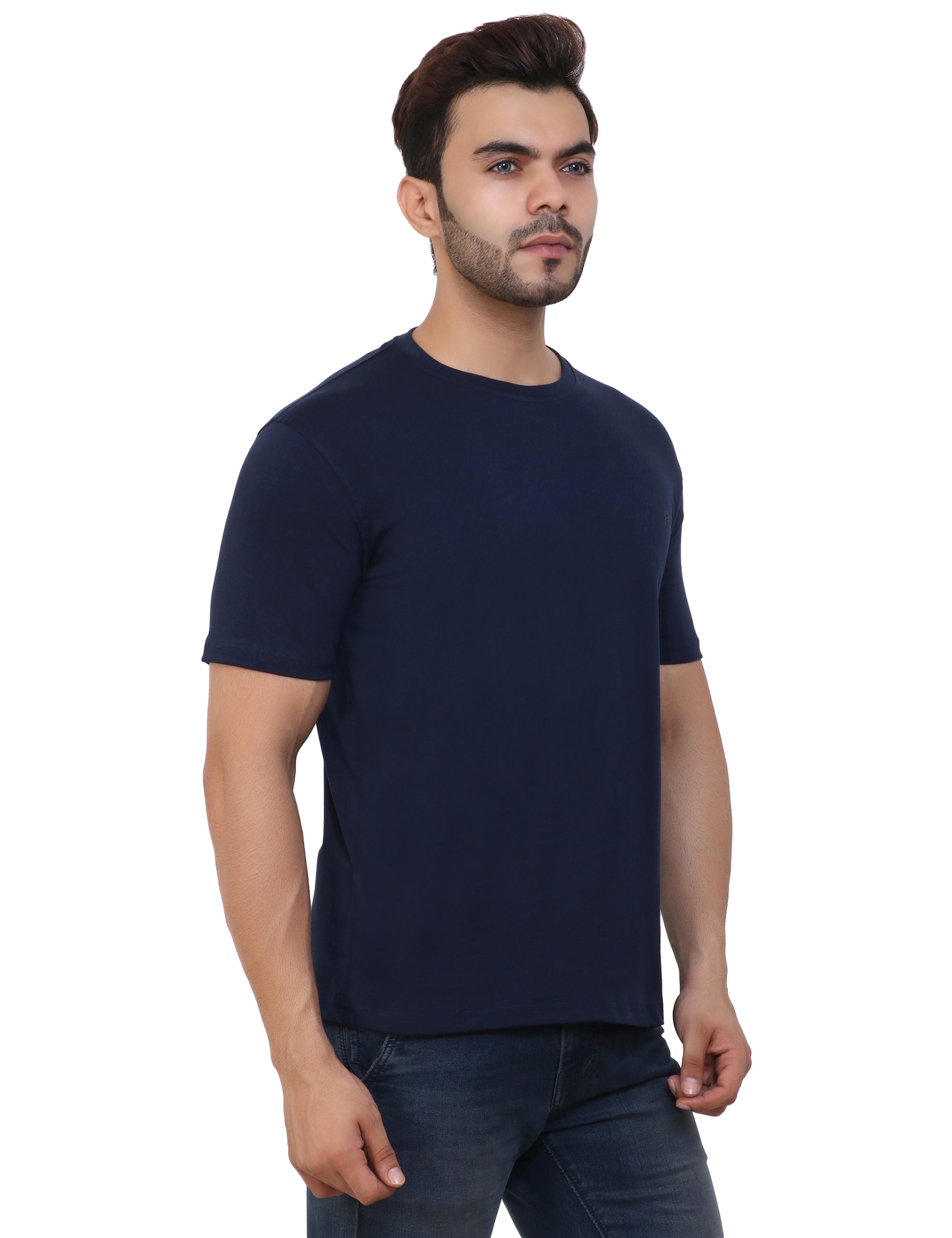 Cotton Blend Crew Neck T-Shirt