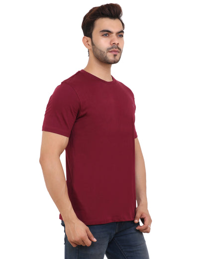 Best Maroon Cotton Crewneck Tshirt for Men