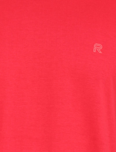 Cotton Fabric Flame Red TShirt Closeup