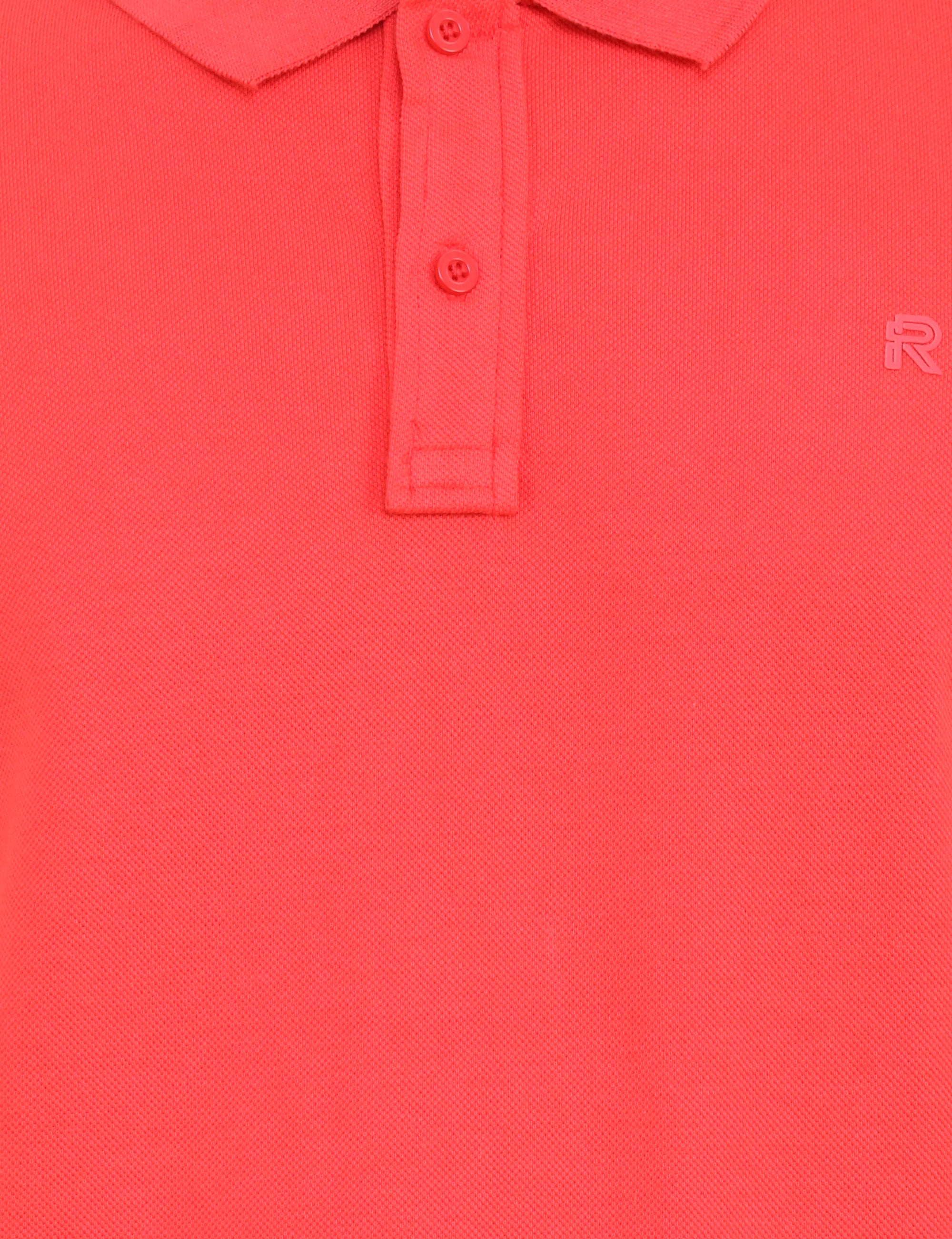 Flame Red Cotton blend Polo T-Shirt