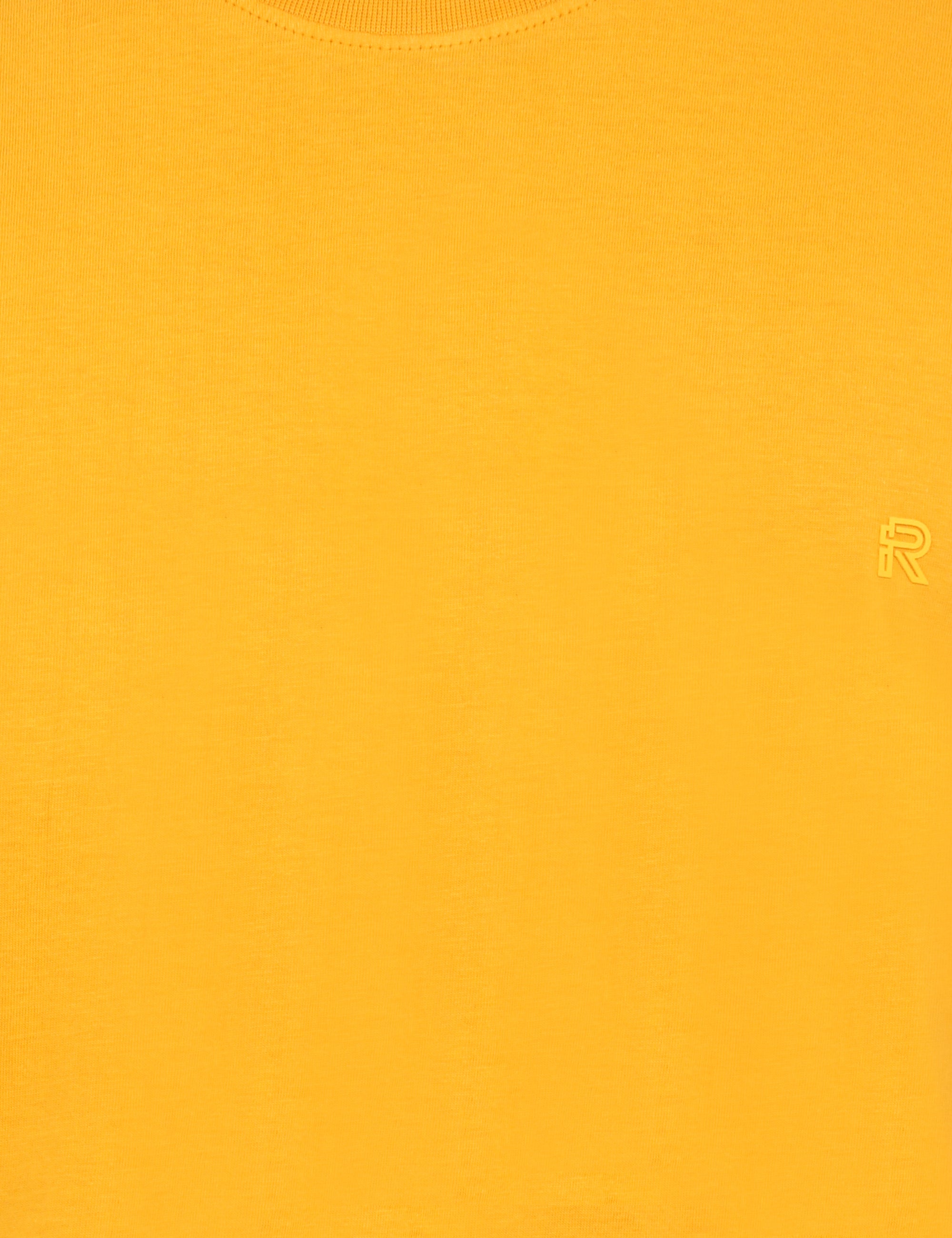 Cotton Blend Mustard Crew neck T-shirt