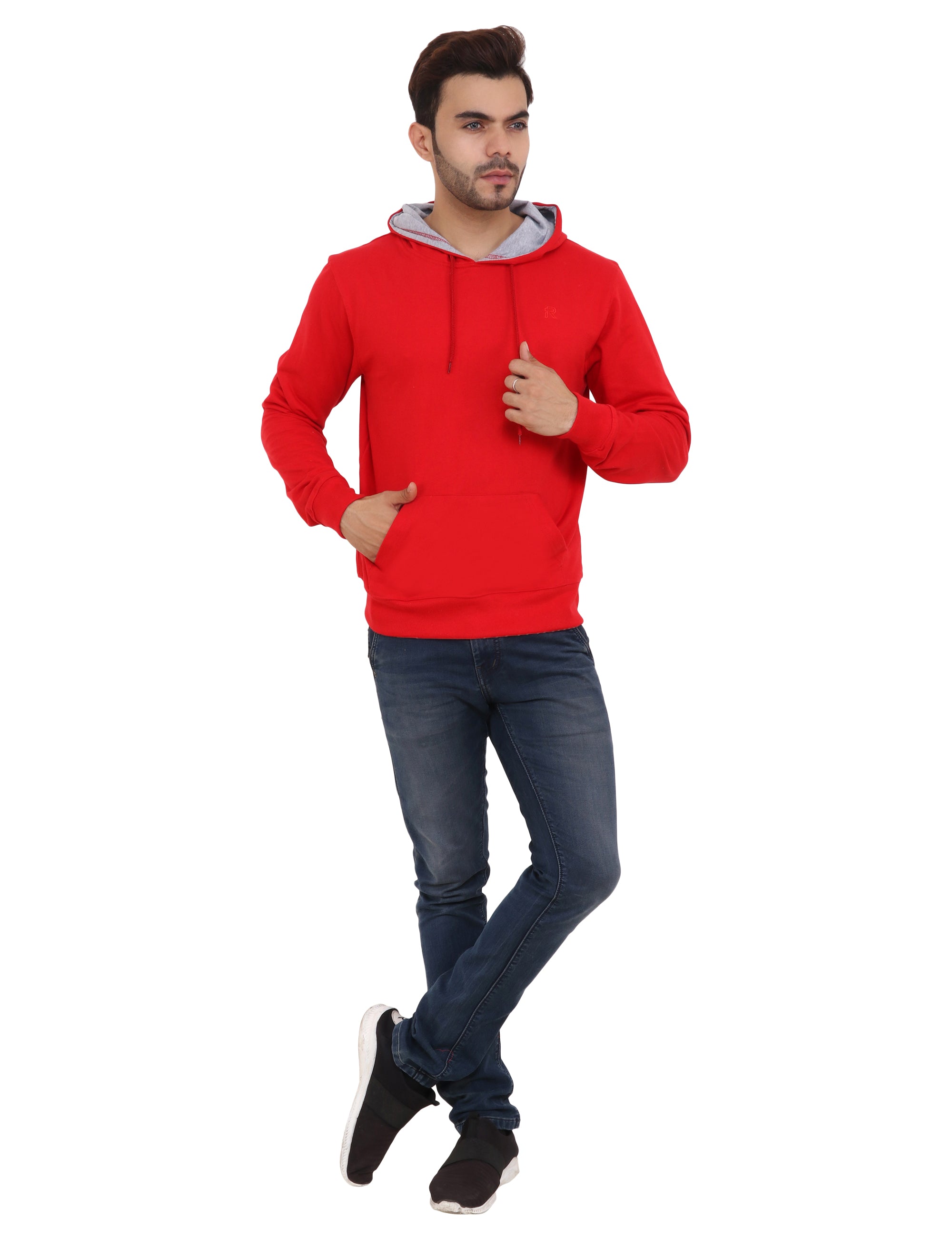Crimson Red All weather cotton blend Hoodie