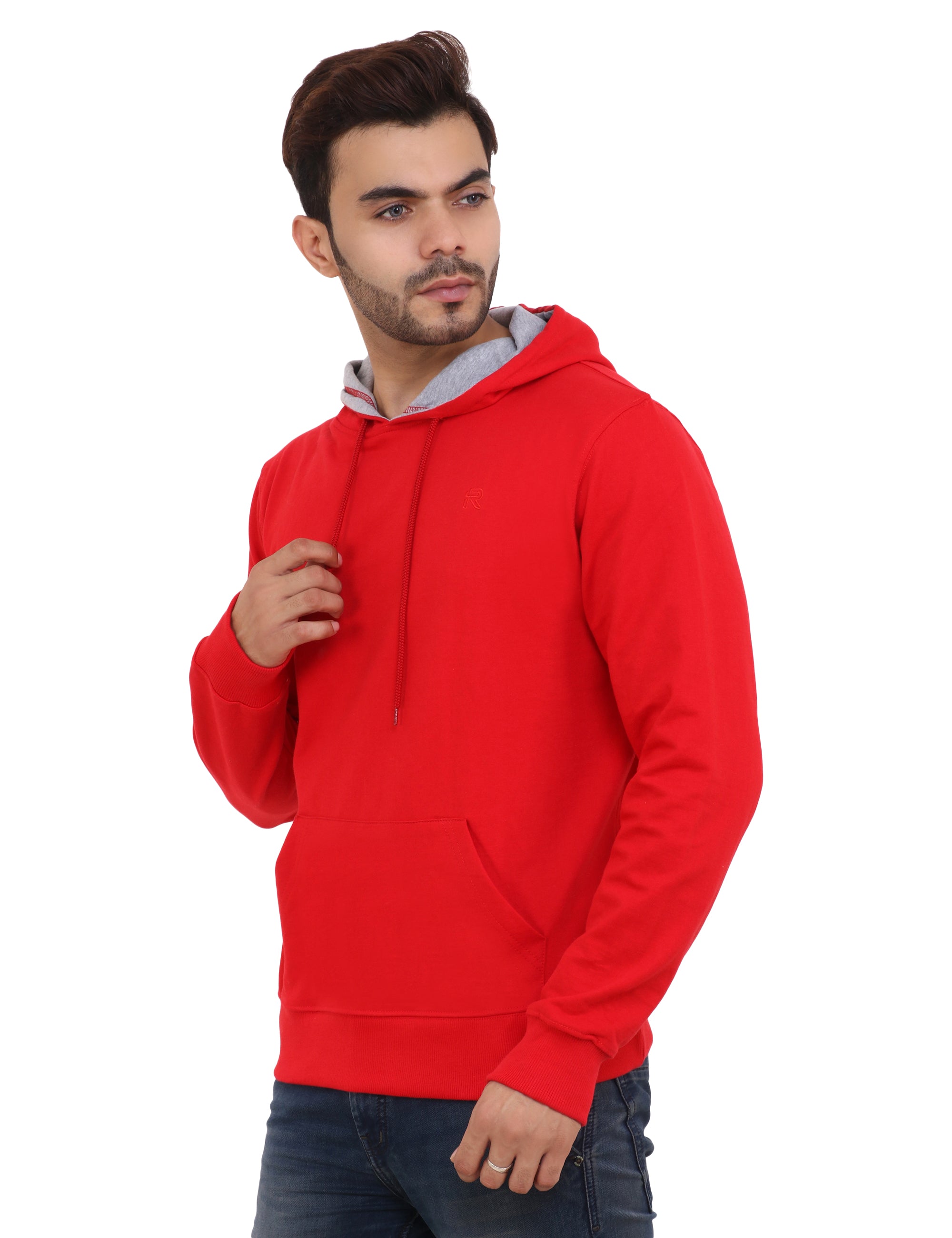 Crimson Red All weather cotton blend Hoodie