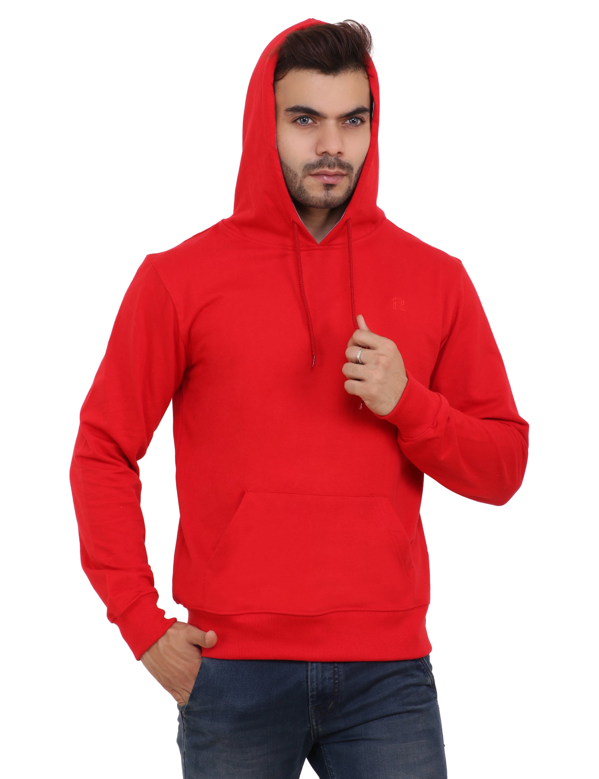 Crimson Red All weather cotton blend Hoodie