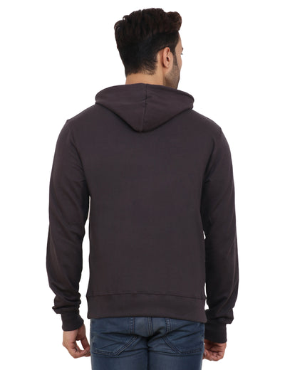 Back Profile Brown Fleece Hoodie