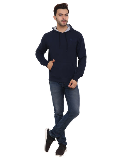 Navy Blue All weather cotton Hoodie