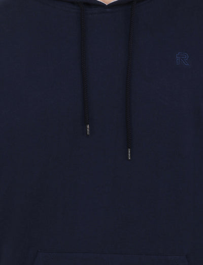 Navy Blue Fleece Regular Fit Hoodie
