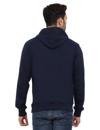 Navy Blue Fleece Regular Fit Hoodie