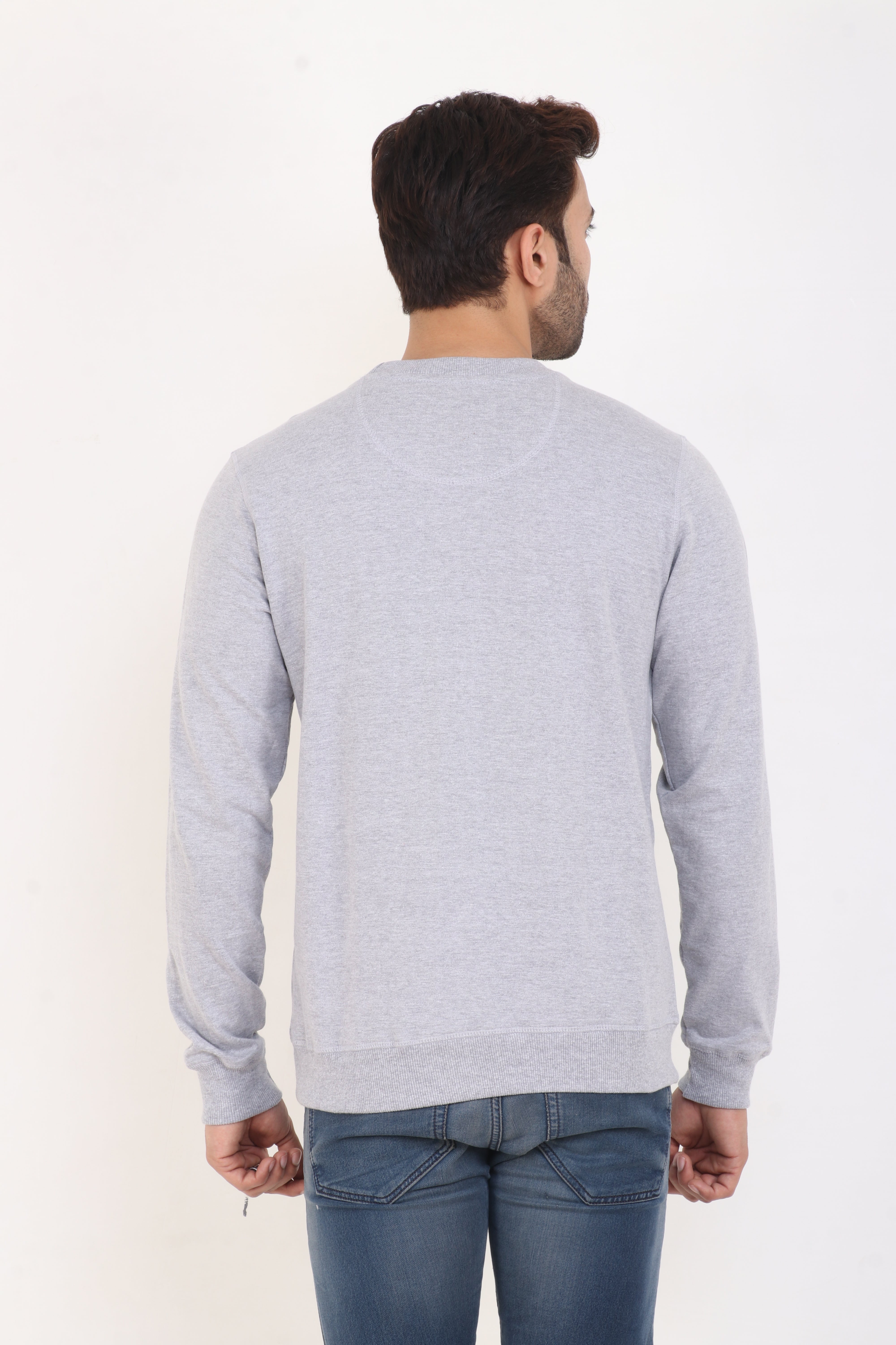 Light Grey Solid Sweatshirt