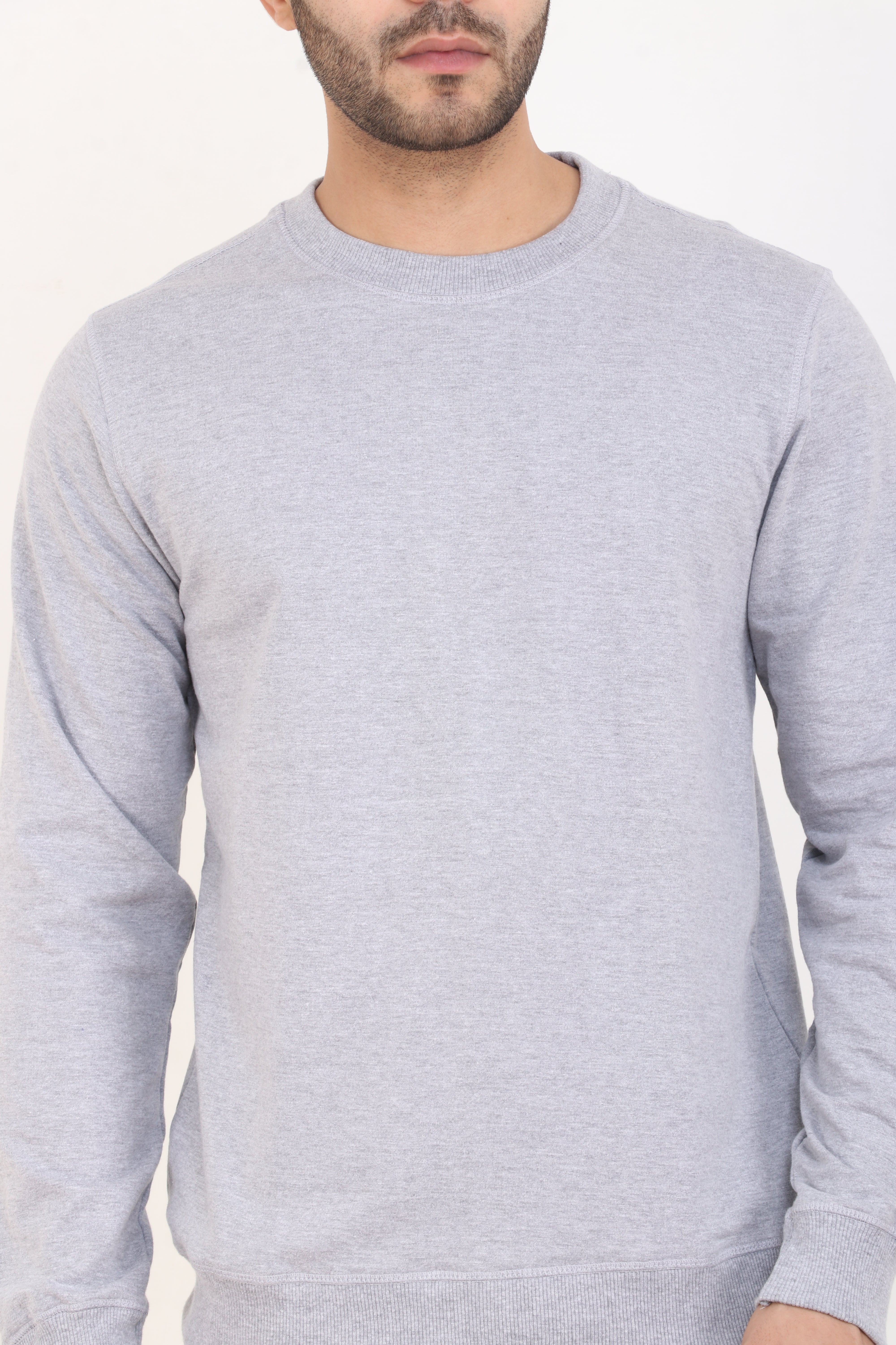 Light Grey Solid Sweatshirt