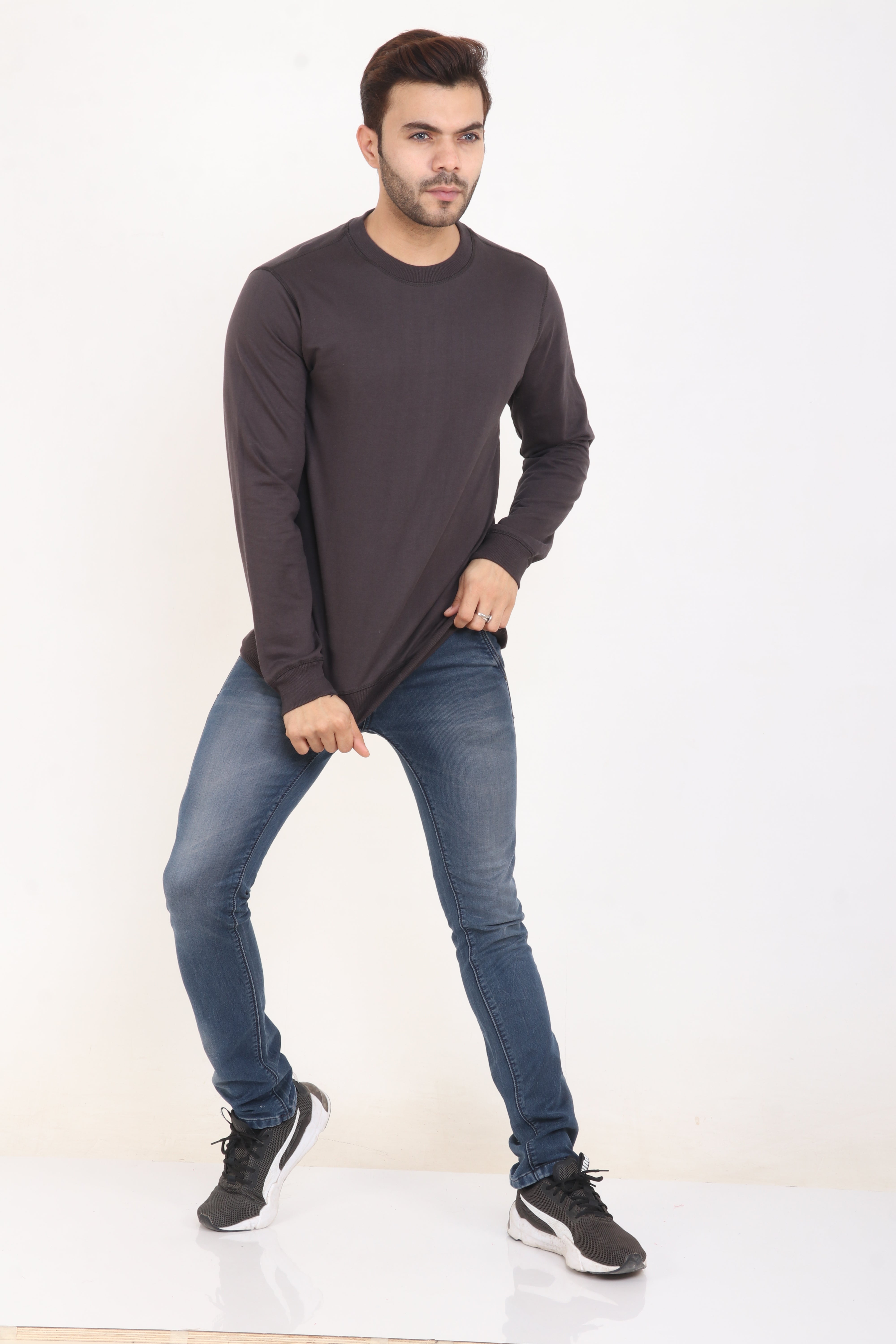 Cotton Blend Brown Sweatshirt