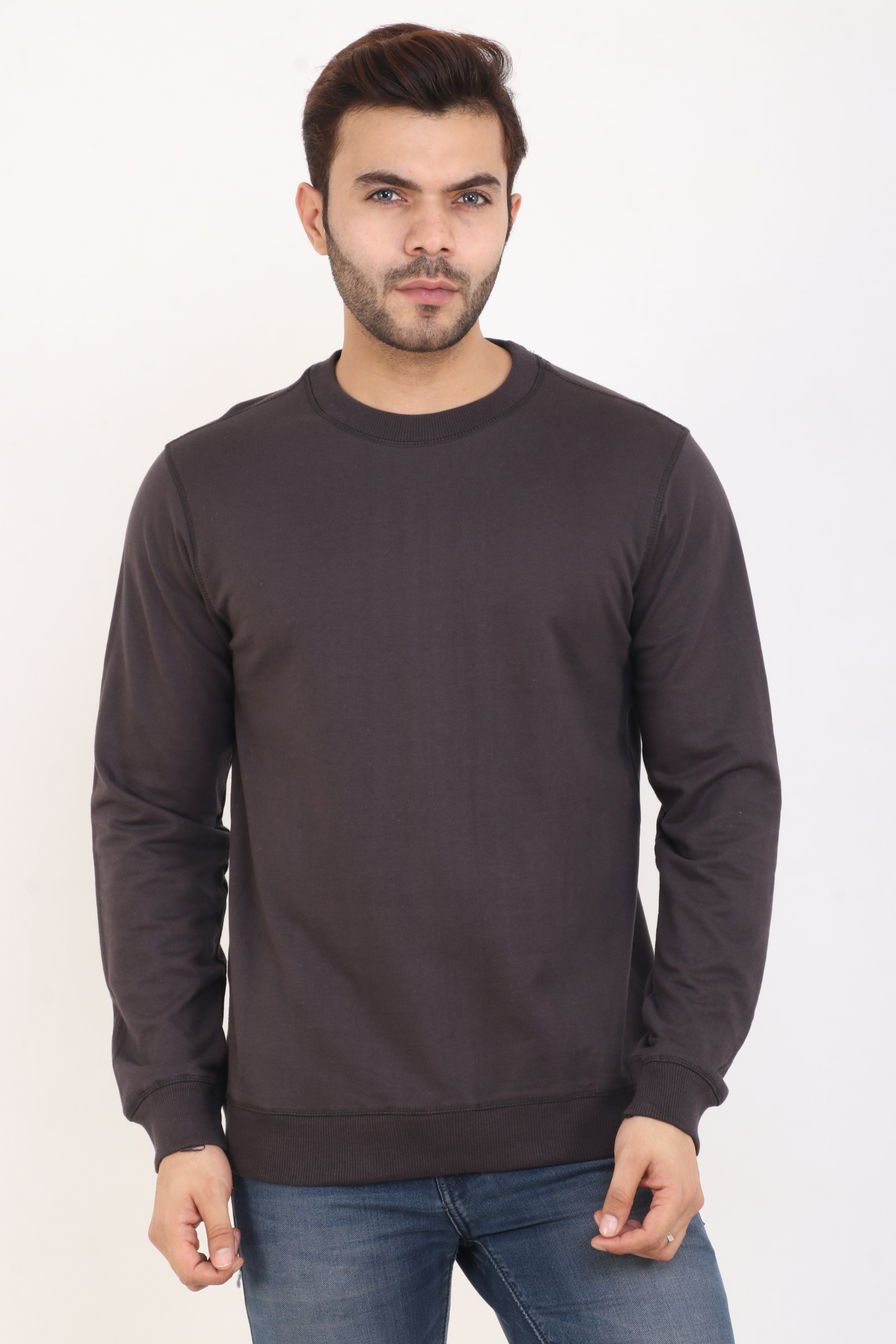Cotton Blend Brown Sweatshirt