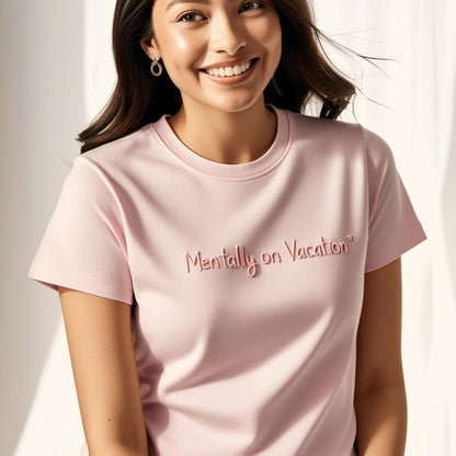 Soft & Breathable Women’s Cotton Tees – Pink Minimalist Stay Cool & Stylish