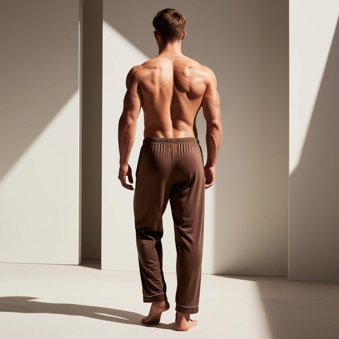 BarelyStylish Men's Dark Coffee Brown Cotton Pyjamas for Daily Home Wear | Comfort Fit Loungewear with Pockets