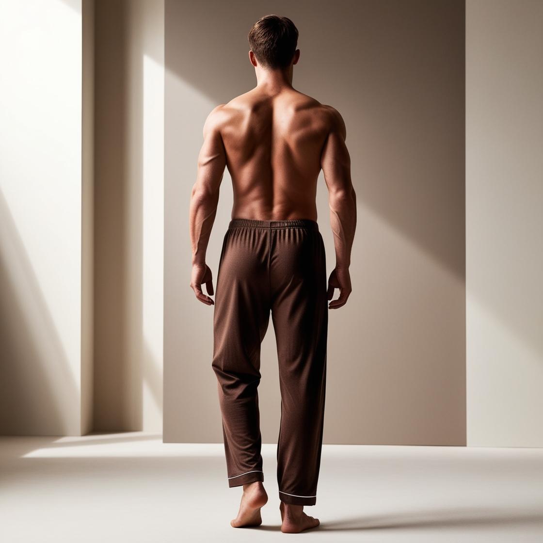 BarelyStylish Men's Dark Coffee Brown Cotton Pyjamas for Daily Home Wear | Comfort Fit Loungewear with Pockets
