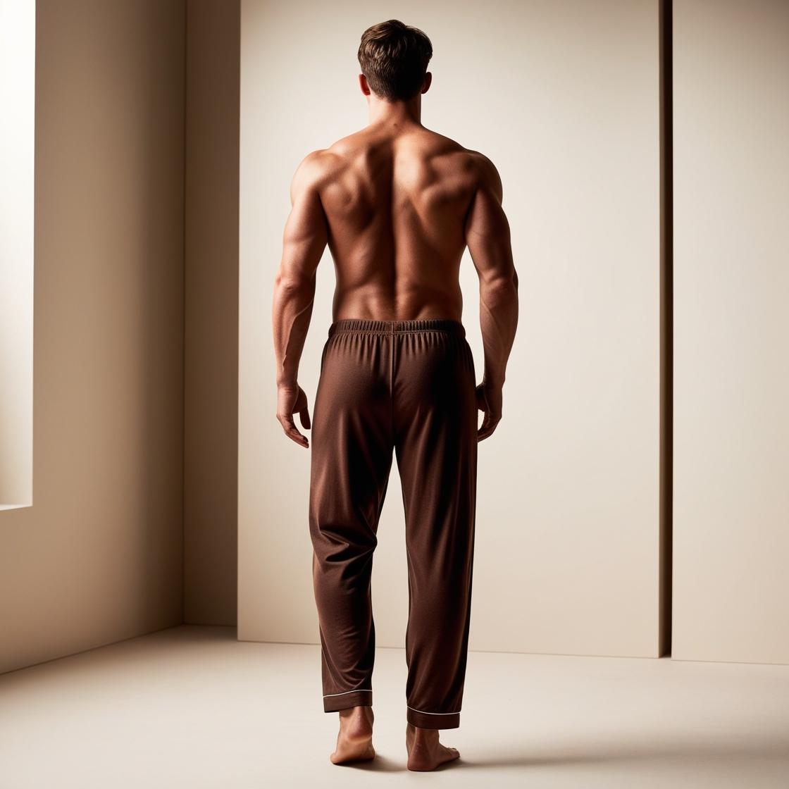 BarelyStylish Men's Dark Coffee Brown Cotton Pyjamas for Daily Home Wear | Comfort Fit Loungewear with Pockets
