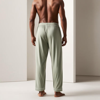 Men’s Daily Wear Light Green Cotton Pyjamas by BarelyStylish | Relaxed Fit Home & Sleepwear with Pockets