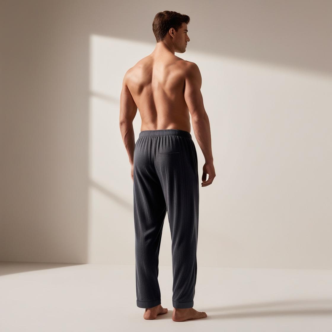 BarelyStylish Men's Dark Steel Grey Cotton Pyjamas for Daily Home Wear | Comfort Fit Loungewear with Pockets