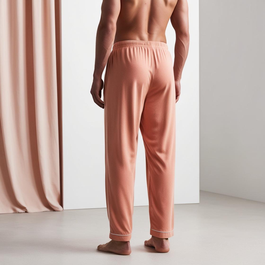 BarelyStylish Men's Peach Comfort-Fit Cotton Lowers (Pyzamas) | Soft, Breathable