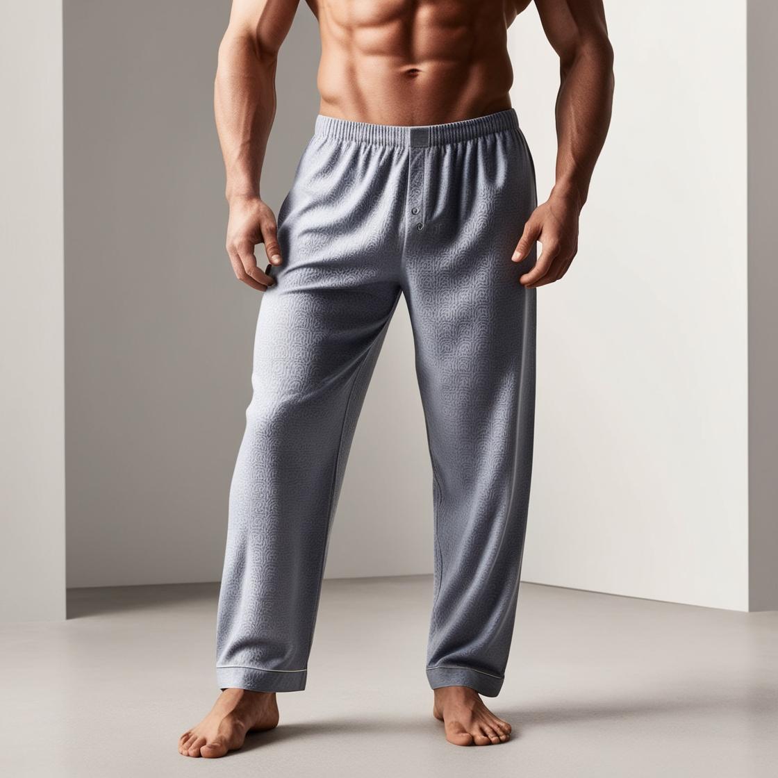 BarelyStylish Men's Corn flour BLue  Cotton Pyjamas for Daily Home Wear | Comfort Fit Loungewear with Pockets