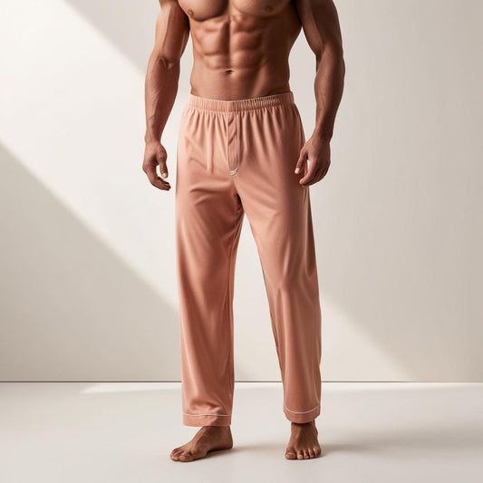 BarelyStylish Men's Peach Comfort-Fit Cotton Lowers (Pyzamas) | Soft, Breathable