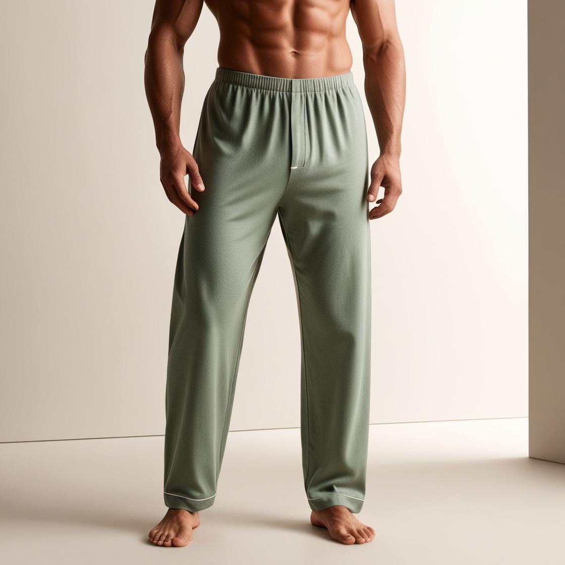 BarelyStylish Men's Pistachio Comfort-Fit Cotton Lowers (Pyzamas) | Soft, Breathable