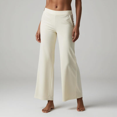 BarelyStylish Women's Palazzos – Milk Cream Effortless Comfort & Chic Style