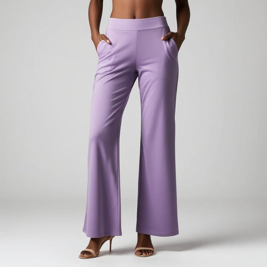 BarelyStylish Everyday Palazzo Pants – Light Purple Effortless Style