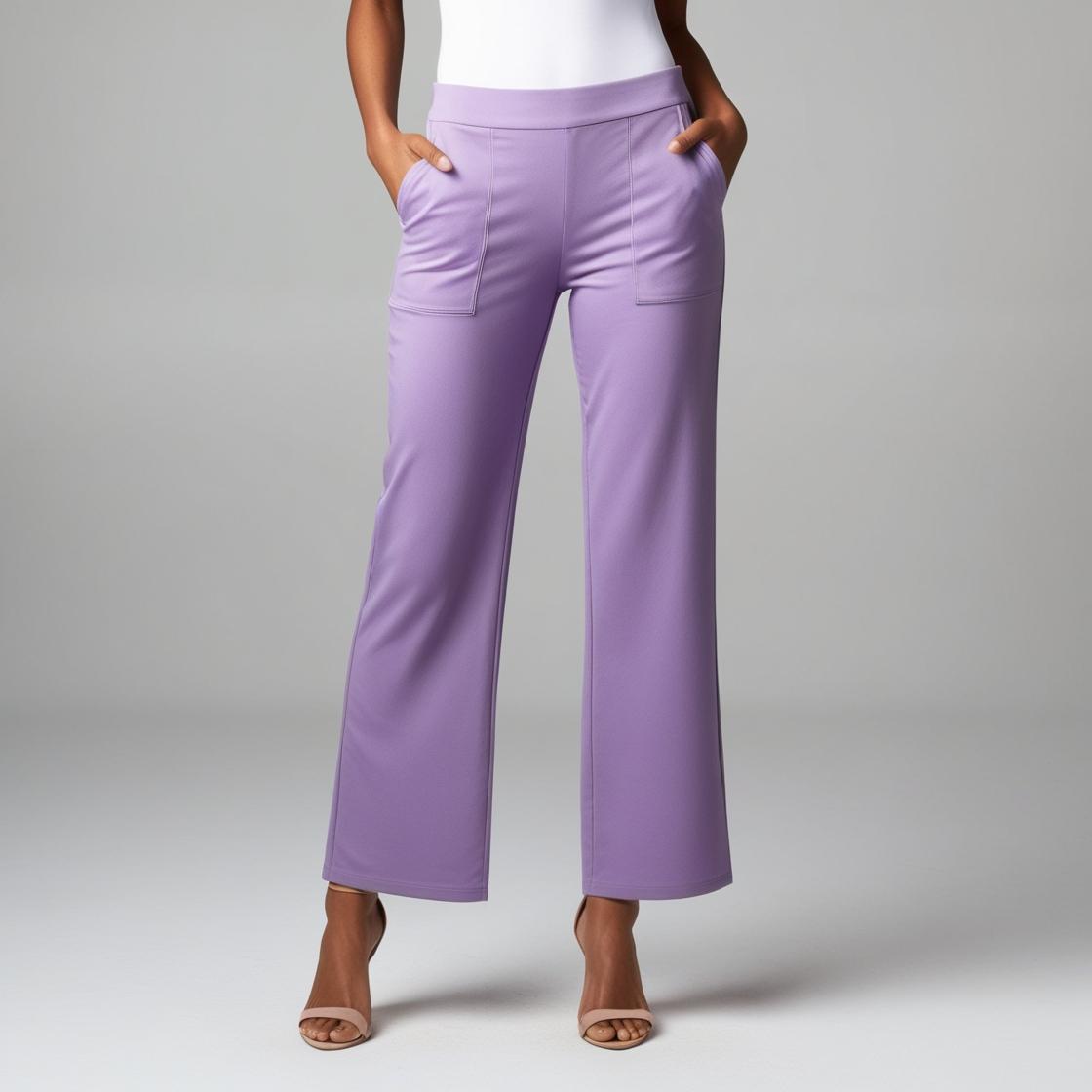 BarelyStylish Everyday Palazzo Pants – Light Purple Effortless Style