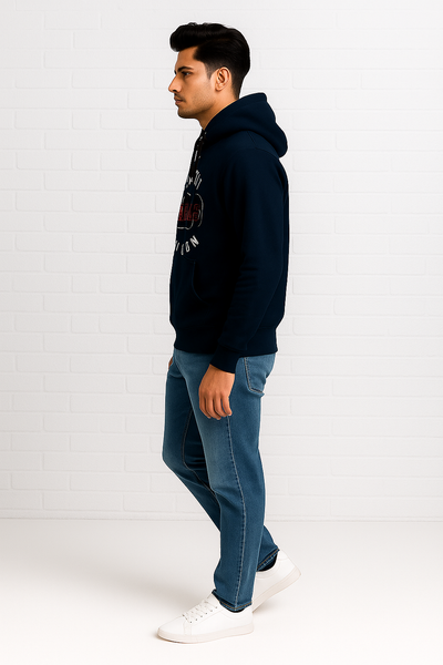 Oversized Navy Blue Hoodie For Men