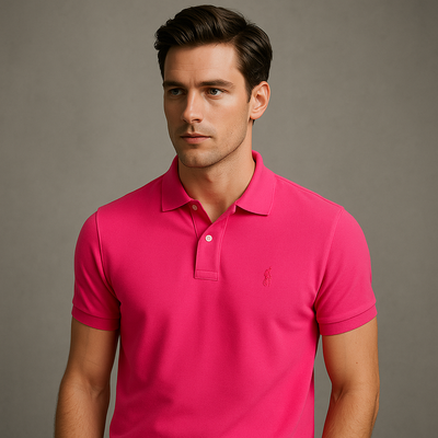 Premium Pink Polo T-Shirt for Men | Soft Cotton | Smart Casual Wear – BarelyStylish