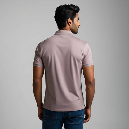 Light Wine Color Polo T-Shirt for Men – Smart Casual by BarelyStylish