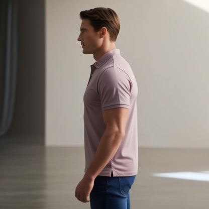 Light Wine Color Polo T-Shirt for Men – Smart Casual by BarelyStylish