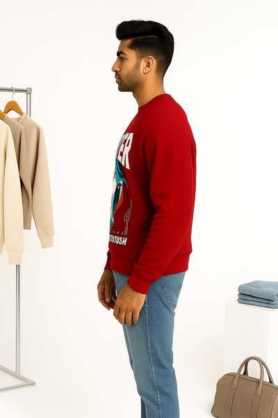 Stylish Red Sweatshirt Designer White For Men