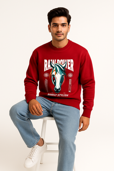 Stylish Winter Wear Red Men's Sweatshirt 