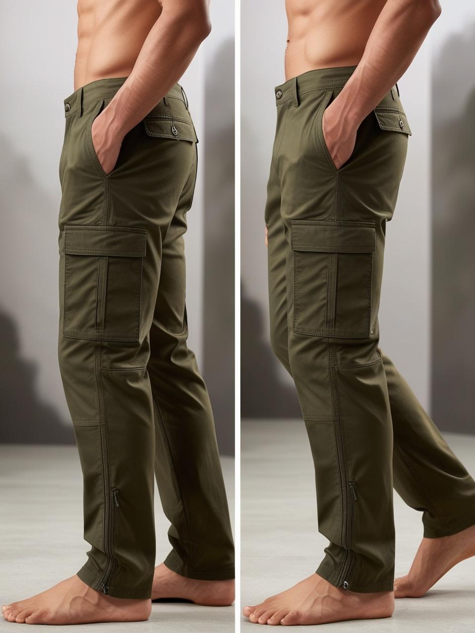Men’s Utility Cargo Pants – Military Green Versatile, Durable, and On-Trend