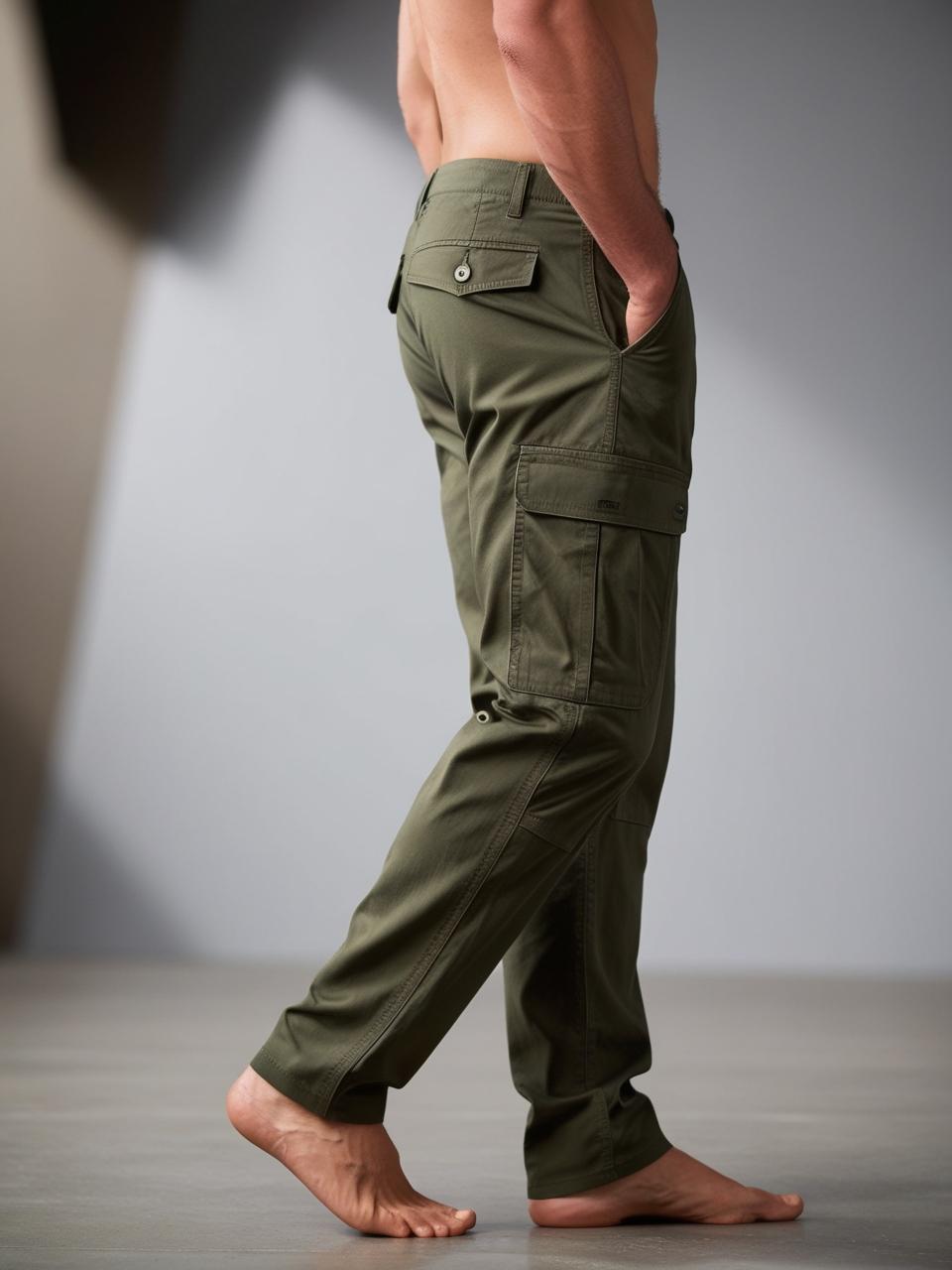 Men’s Utility Cargo Pants – Military Green Versatile, Durable, and On-Trend