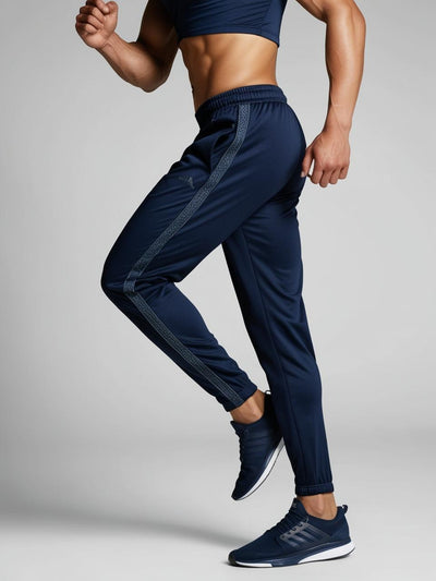 Men’s Lightweight Cotton Athletic Track Pants - Navy Blue