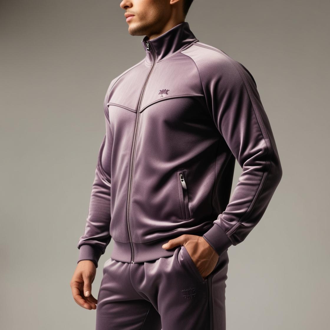 BarelyStylish Men’s Tracksuit | Dark Lilac | Trendy & Comfortable for Workouts & Travel
