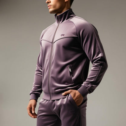 BarelyStylish Men’s Tracksuit | Dark Lilac | Trendy & Comfortable for Workouts & Travel