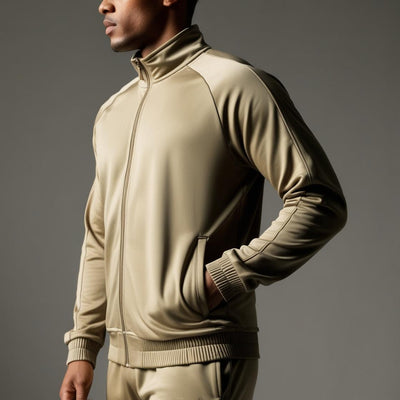 Side View of Khaki Track Suit for Men