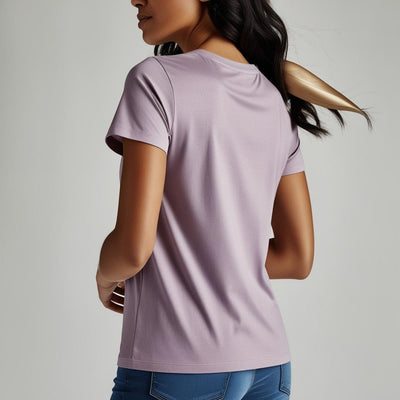 Soft & Breathable Women’s Cotton Tees – Light Purple Stay Cool & Stylish